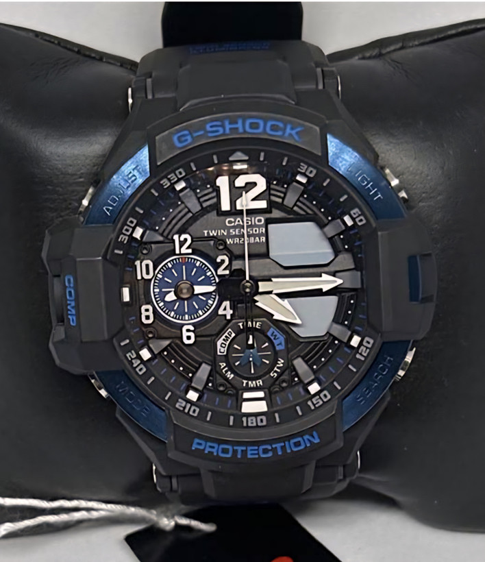 ساعت کاسیو جیشاک خلبانی Gravity master مدل "GA 1100" آبی