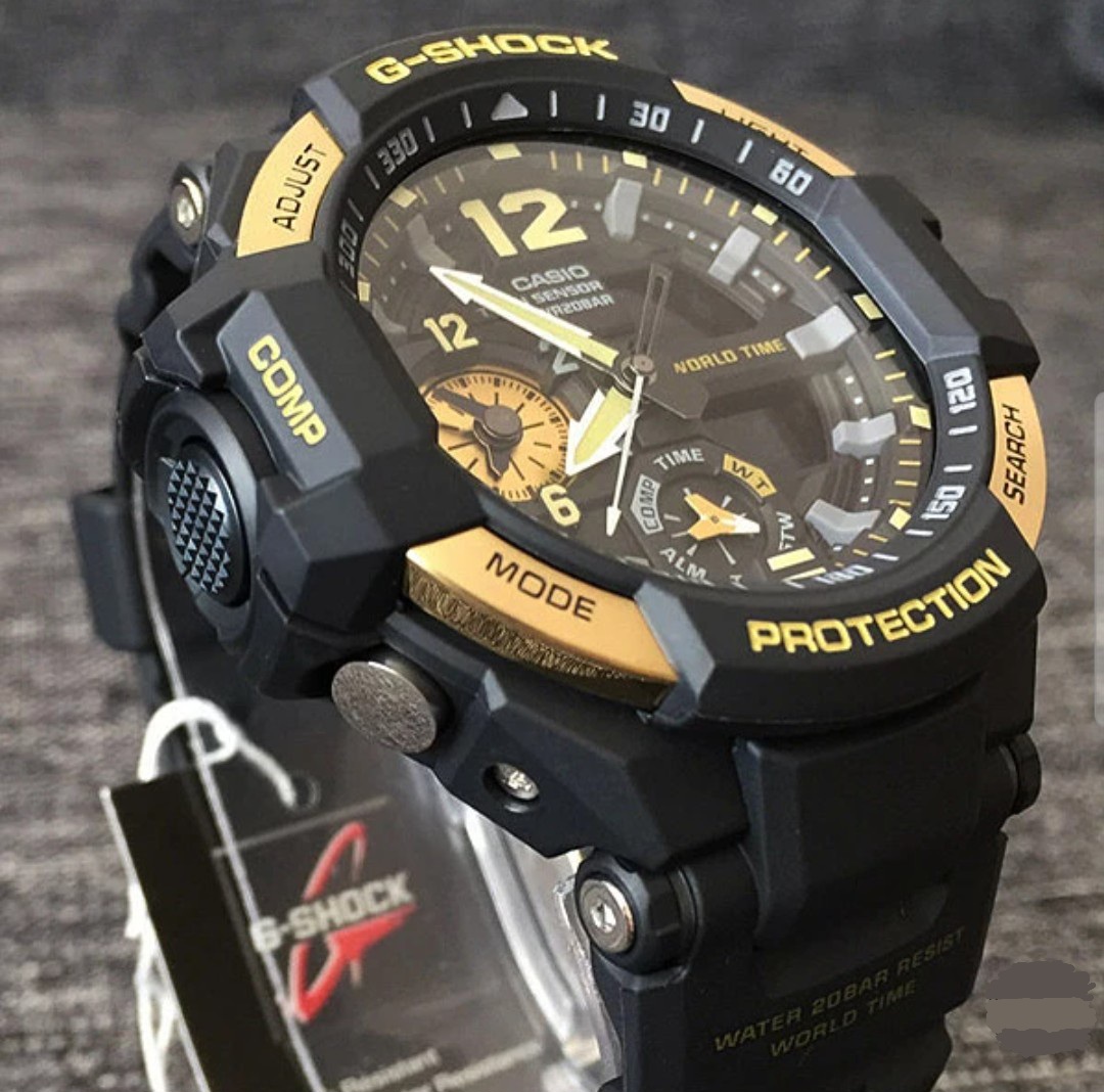 ساعت مچی مردانه کاسیو جیشاک  "  GA 1100  Gold"