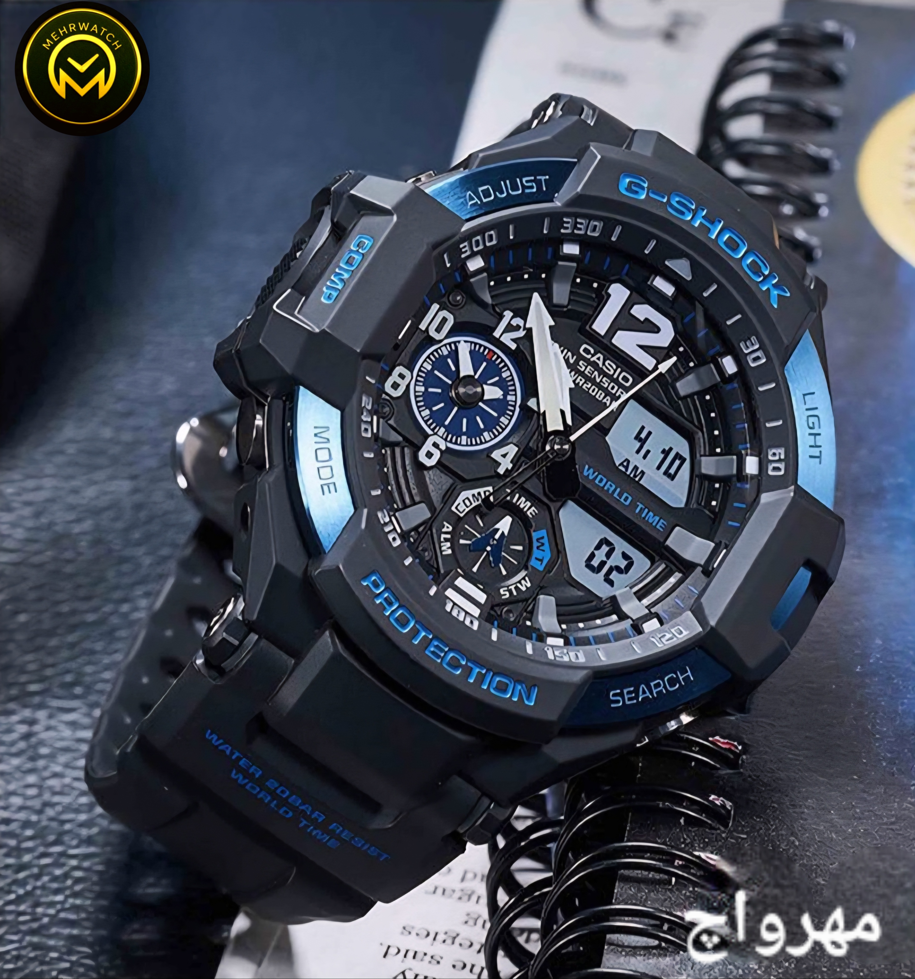 ساعت مچی مردانه کاسیو جیشاک  " GA 1100 "  آبی