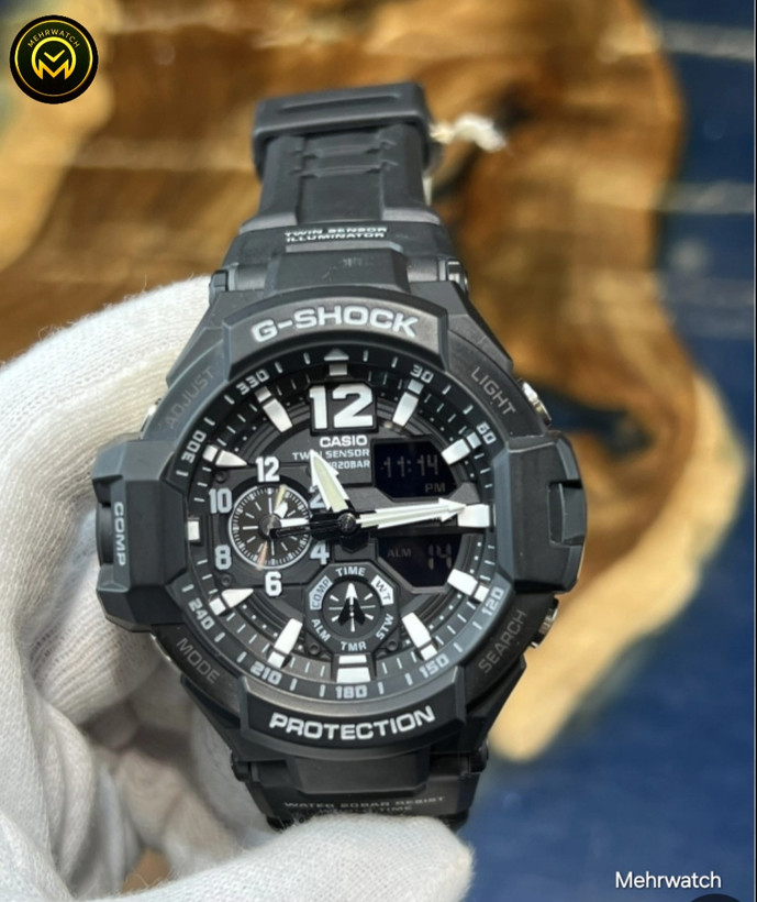 ساعت کاسیو جیشاک خلبانی Gravity master مدل "GA 1100" مشکی