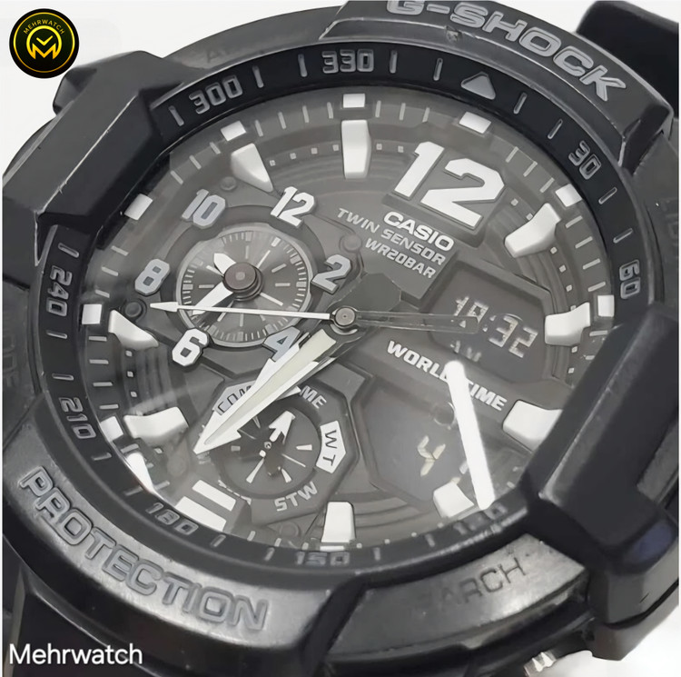 ساعت کاسیو جیشاک خلبانی Gravity master مدل "GA 1100" مشکی