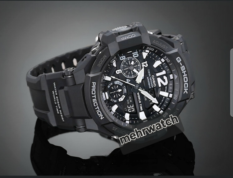 ساعت کاسیو جیشاک خلبانی Gravity master مدل "GA 1100" مشکی