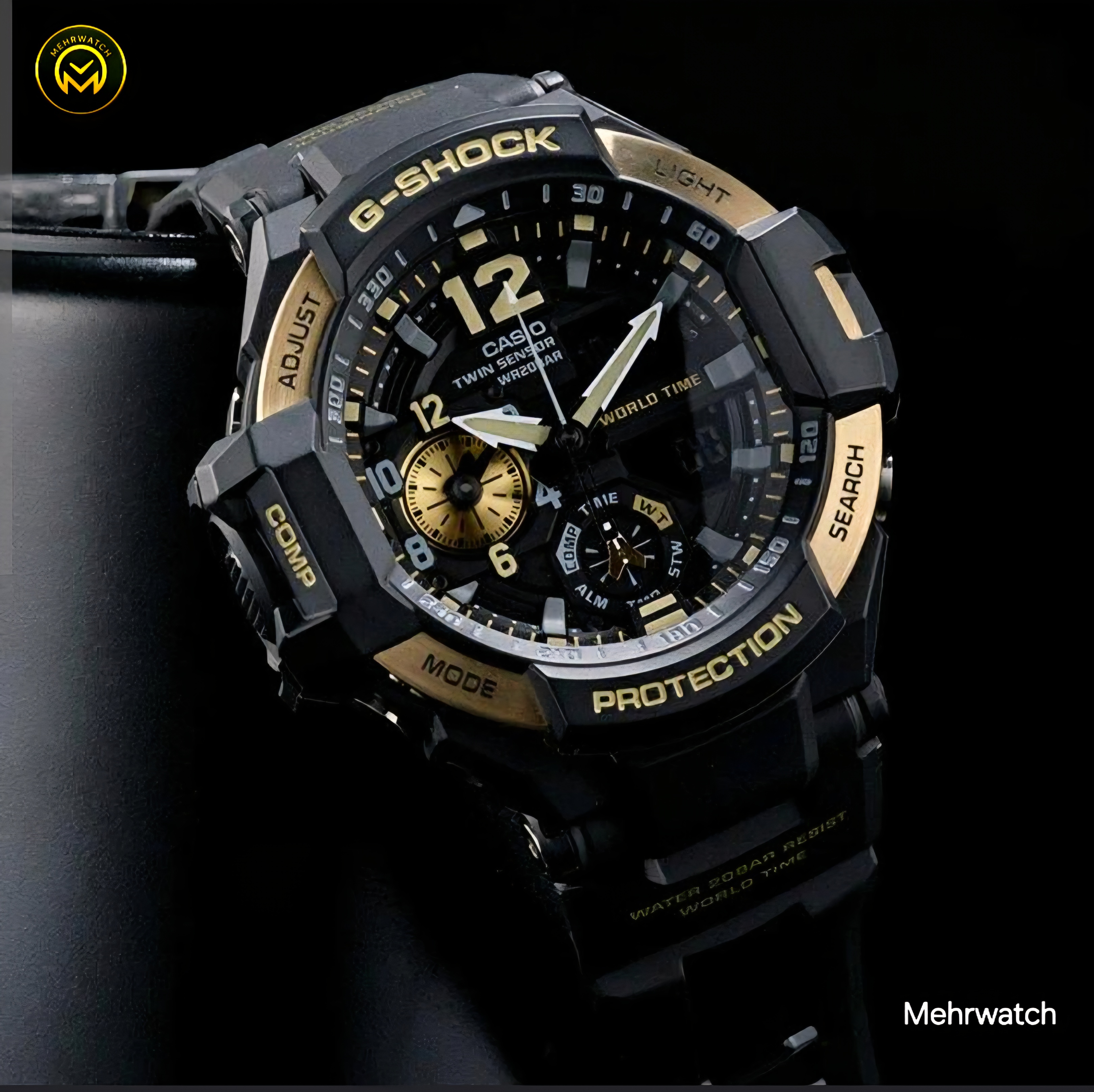 ساعت کاسیو جیشاک خلبانی Gravity master مدل  "GA 1100"  طلایی