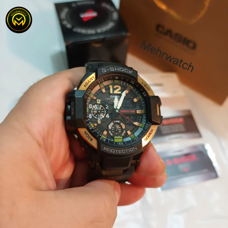 ساعت مچی مردانه کاسیو جیشاک "GA 1100" مسی