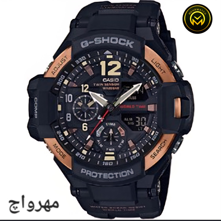 ساعت مچی مردانه کاسیو جیشاک "GA 1100" مسی