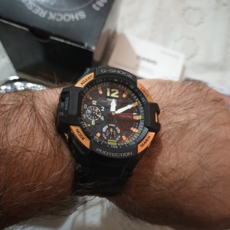 ساعت مچی مردانه کاسیو جیشاک "GA 1100" مسی
